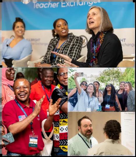 collage of Fulbright teachers at alumni conferences and events